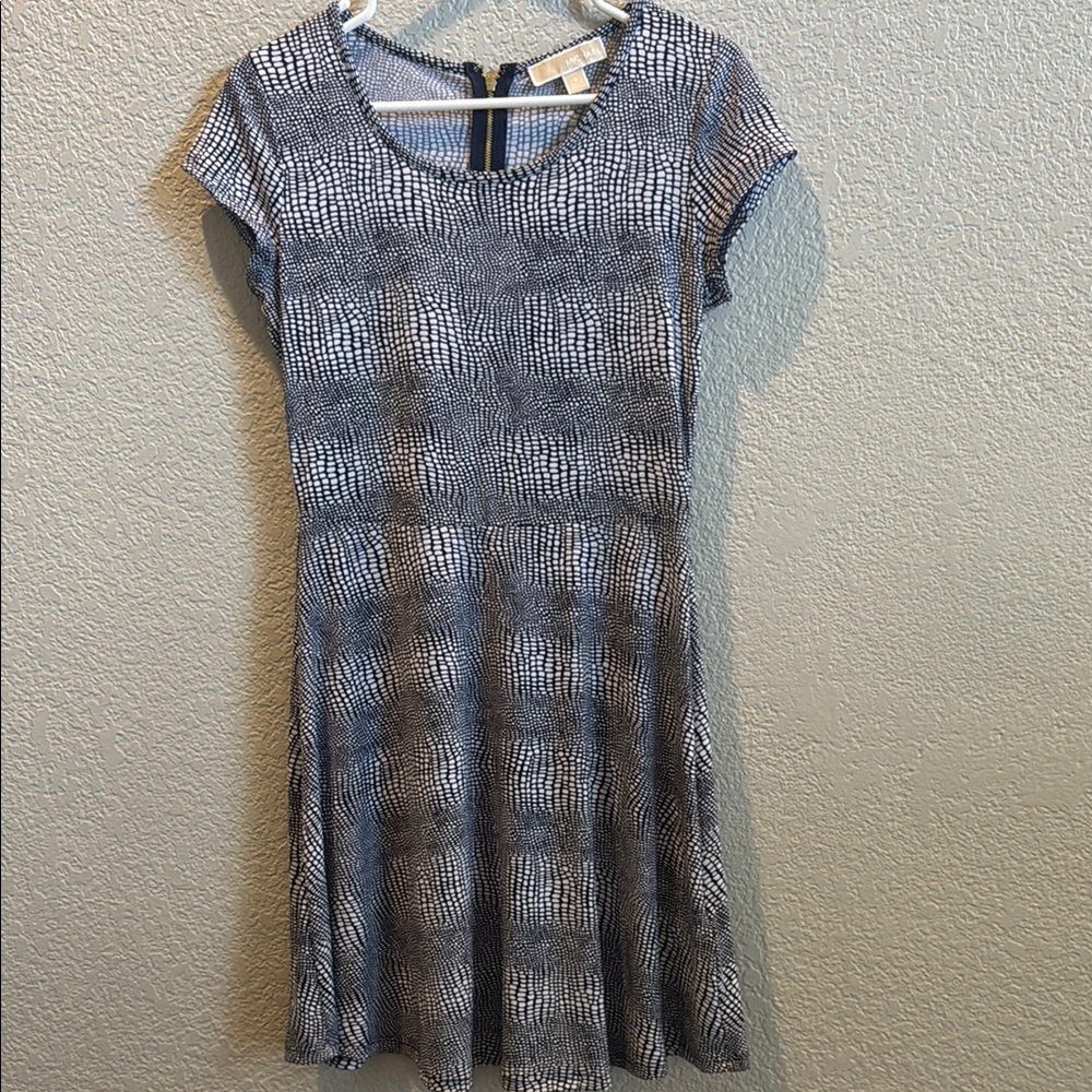 MICHAEL Michael Kors A-Line Ribbed Gray Mini Dress